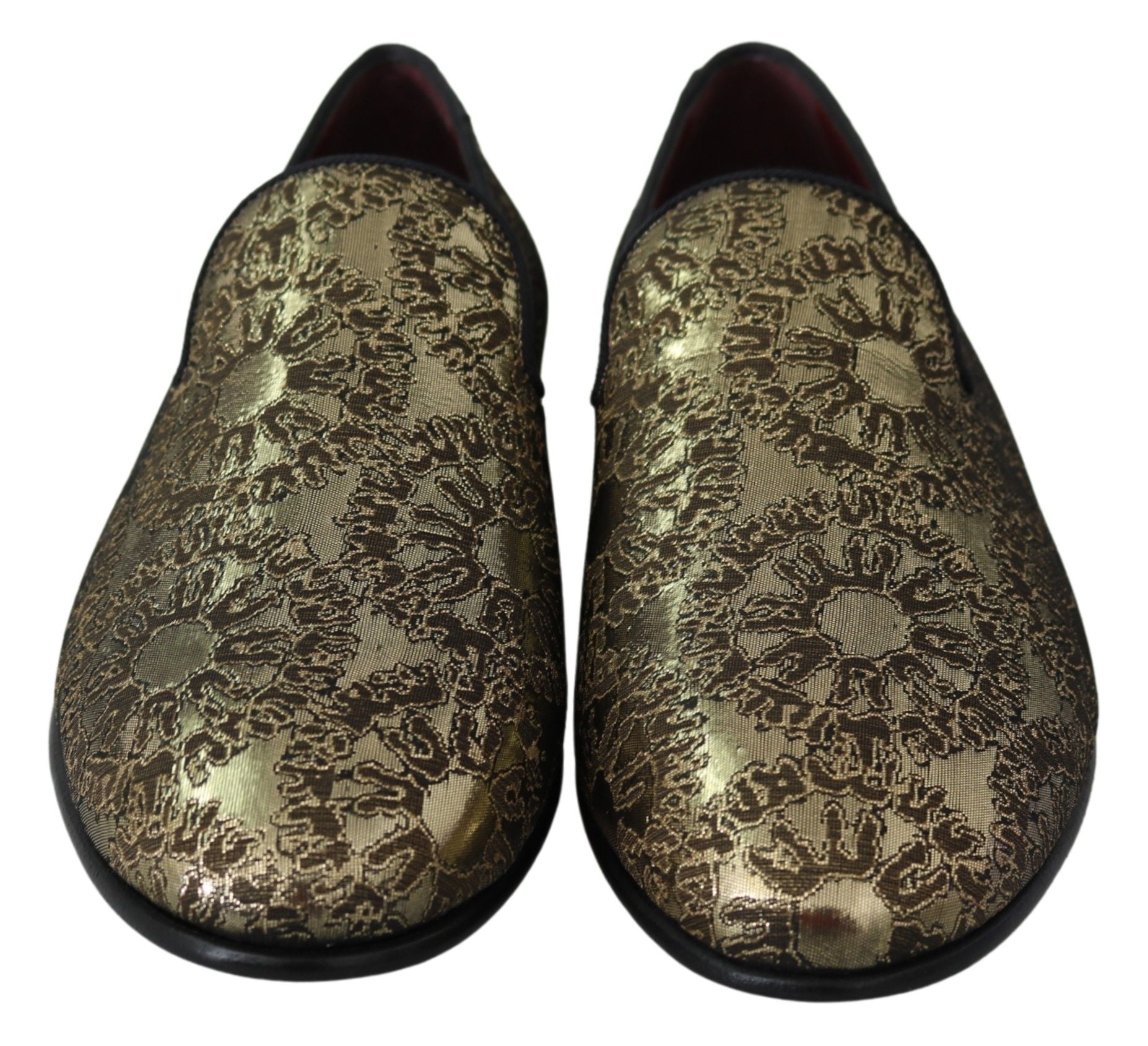 Dolce & Gabbana Gold Bordeaux Loafers Slides Dress Shoes - ACCEXO