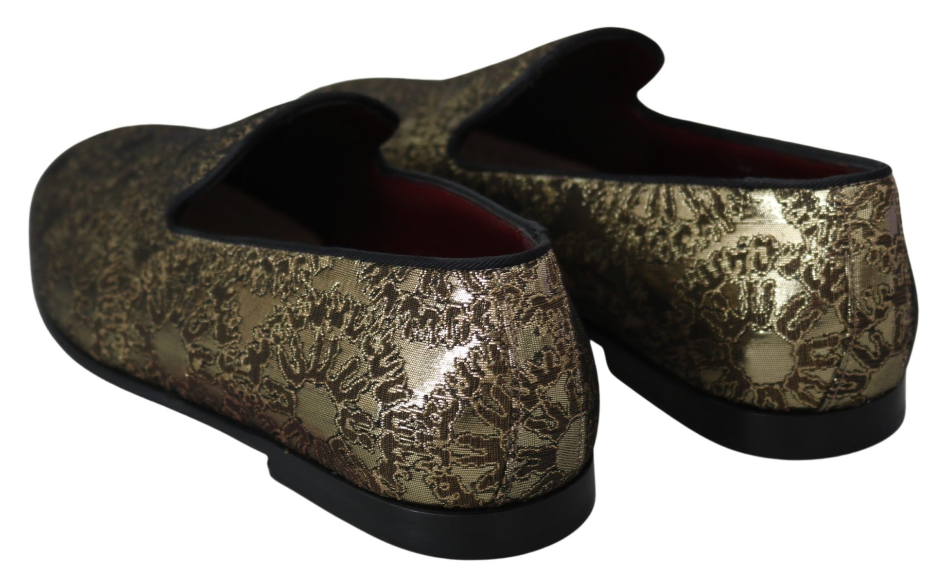 Dolce & Gabbana Gold Bordeaux Loafers Slides Dress Shoes - ACCEXO