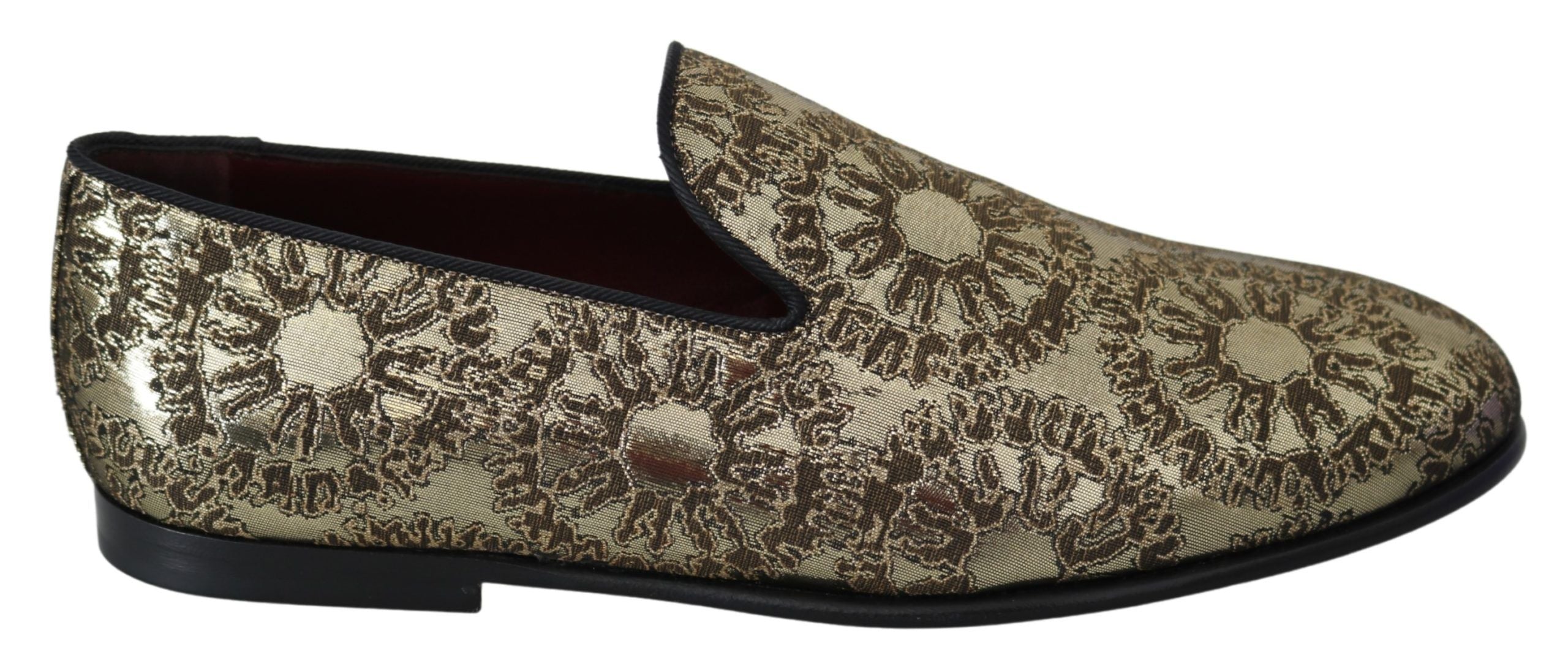 Dolce & Gabbana Gold Bordeaux Loafers Slides Dress Shoes - ACCEXO