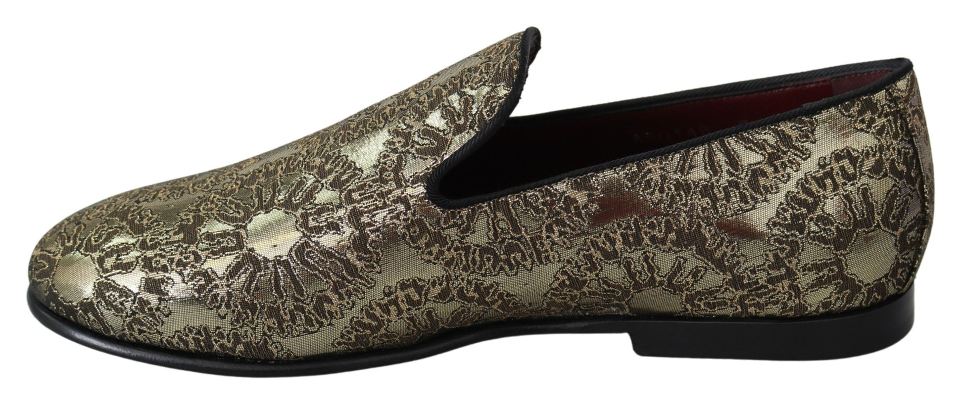 Dolce & Gabbana Gold Bordeaux Loafers Slides Dress Shoes - ACCEXO
