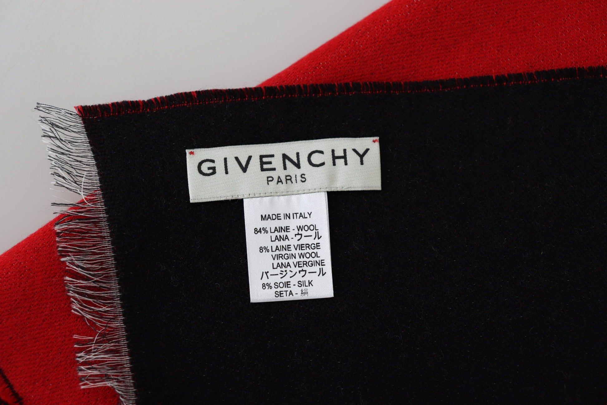 Givenchy Elegant Red Wool Blend Unisex Scarf - ACCEXO