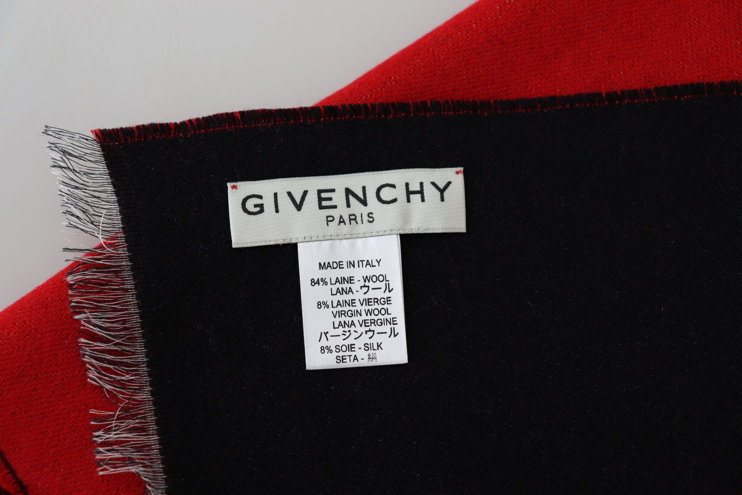 Givenchy Elegant Red Wool Blend Unisex Scarf - ACCEXO