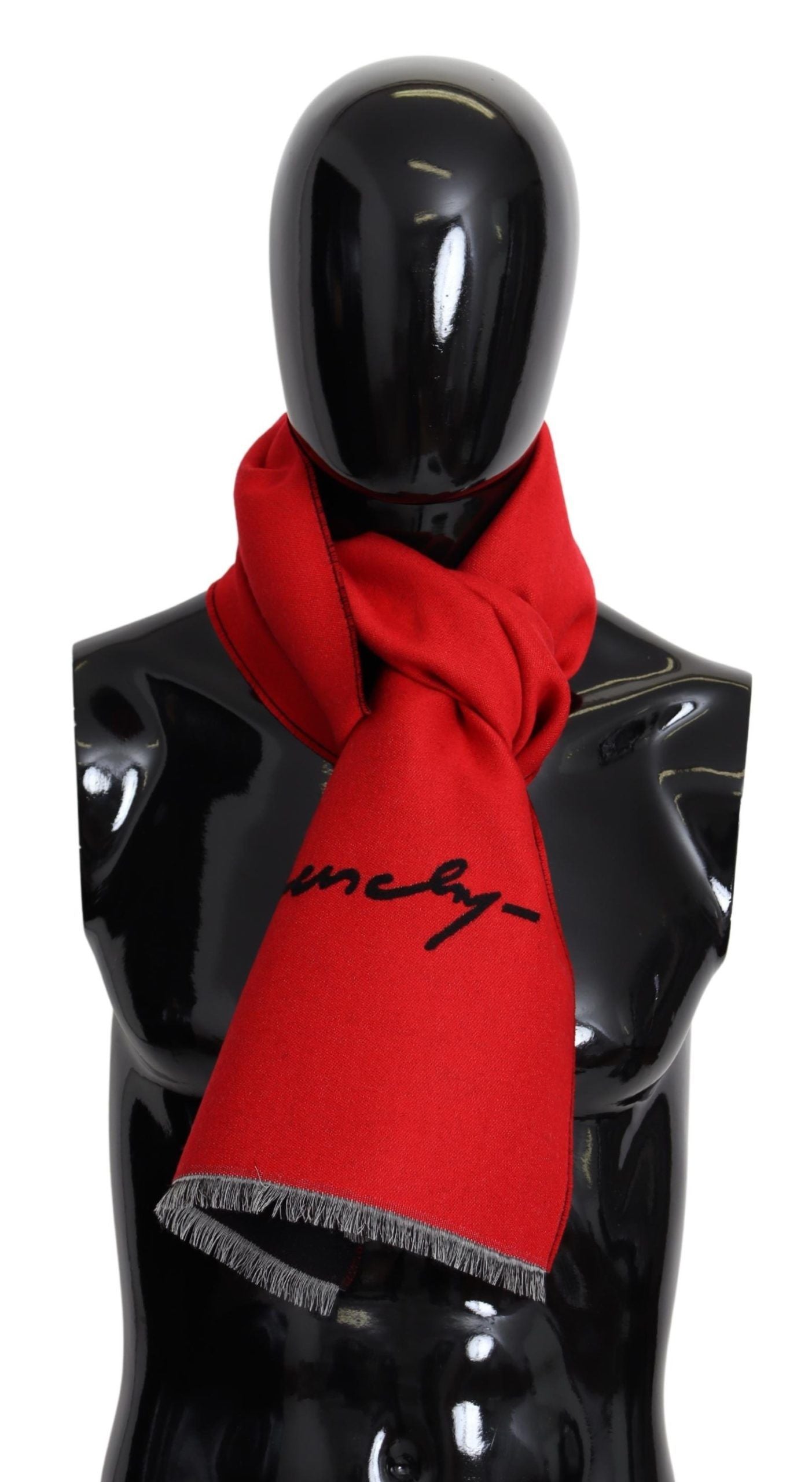 Givenchy Elegant Red Wool Blend Unisex Scarf - ACCEXO