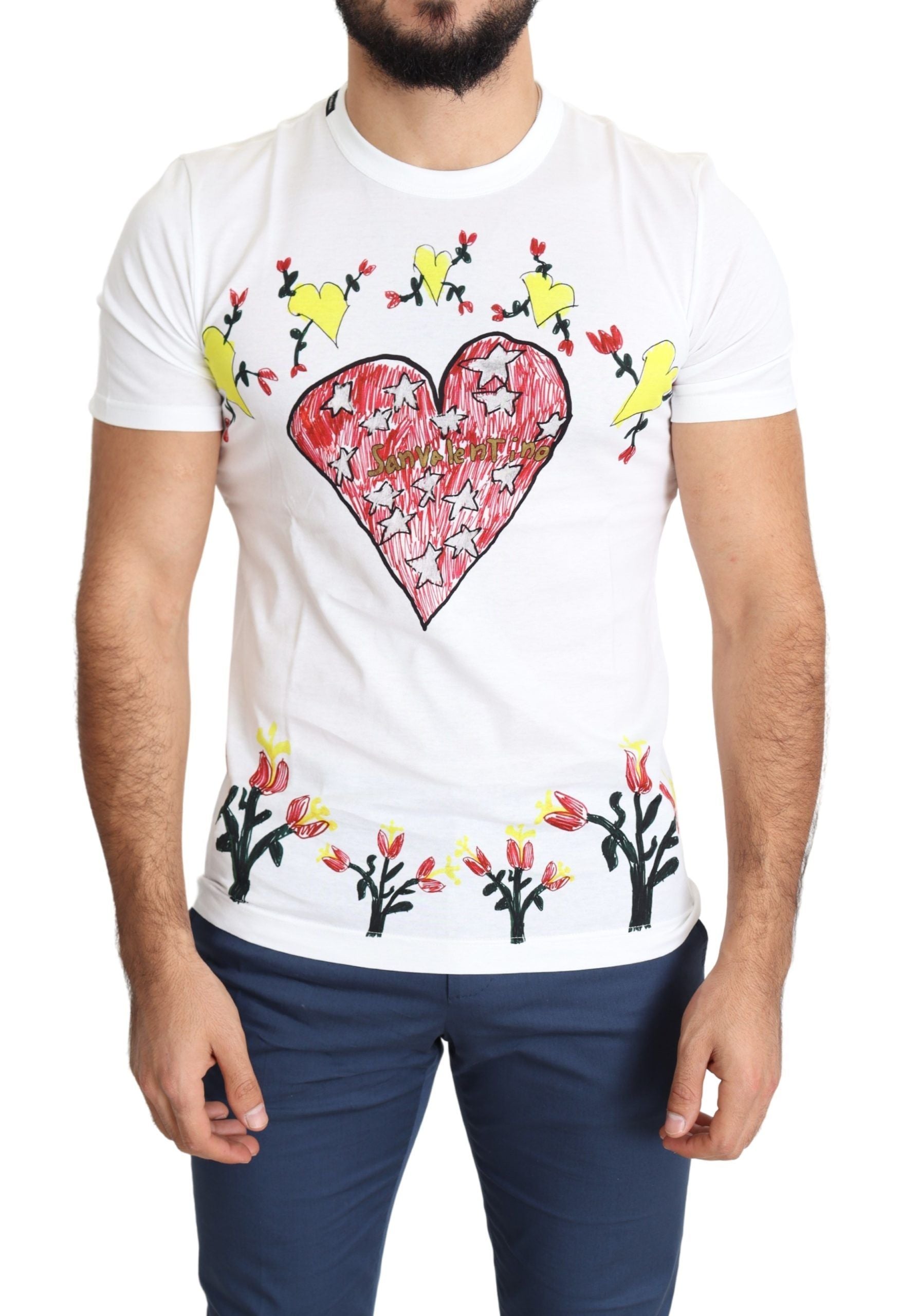 Dolce & Gabbana Chic Saint Valentine Print Crew Neck T-Shirt - ACCEXO