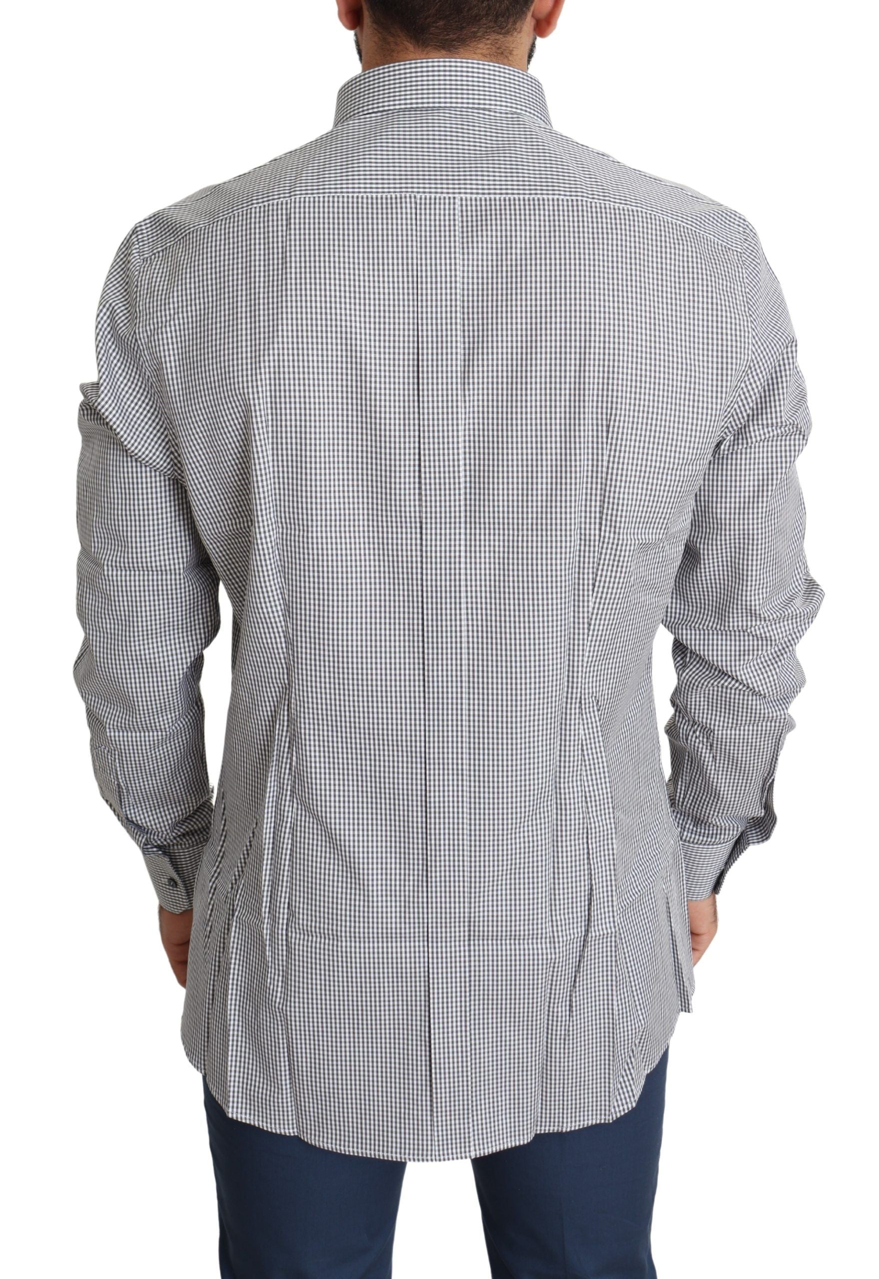 Dolce & Gabbana Checkered Slim Fit Cotton Dress Shirt - ACCEXO
