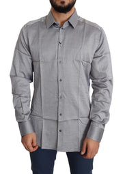 Dolce & Gabbana Elegant Gray Slim Fit Cotton Dress Shirt - ACCEXO