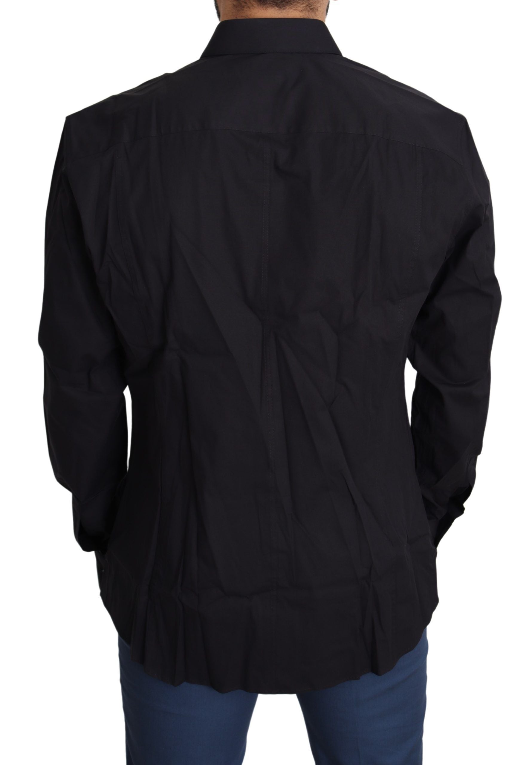 Dolce & Gabbana Elegant Slim Fit Black Dress Shirt - ACCEXO