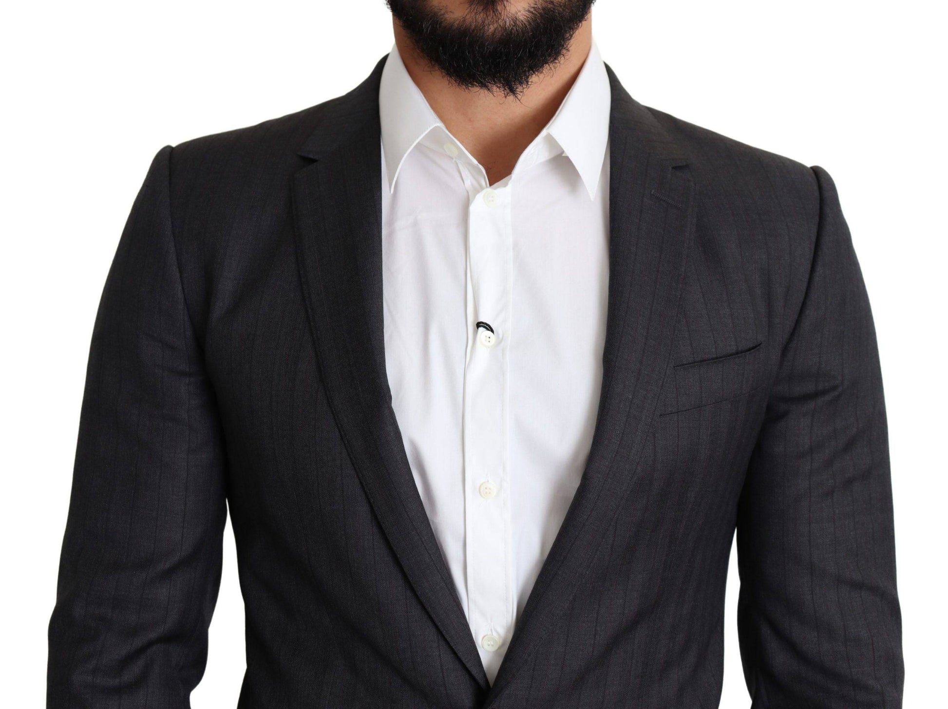 Dolce & Gabbana Elegant Black Virgin Wool Martini Blazer - ACCEXO
