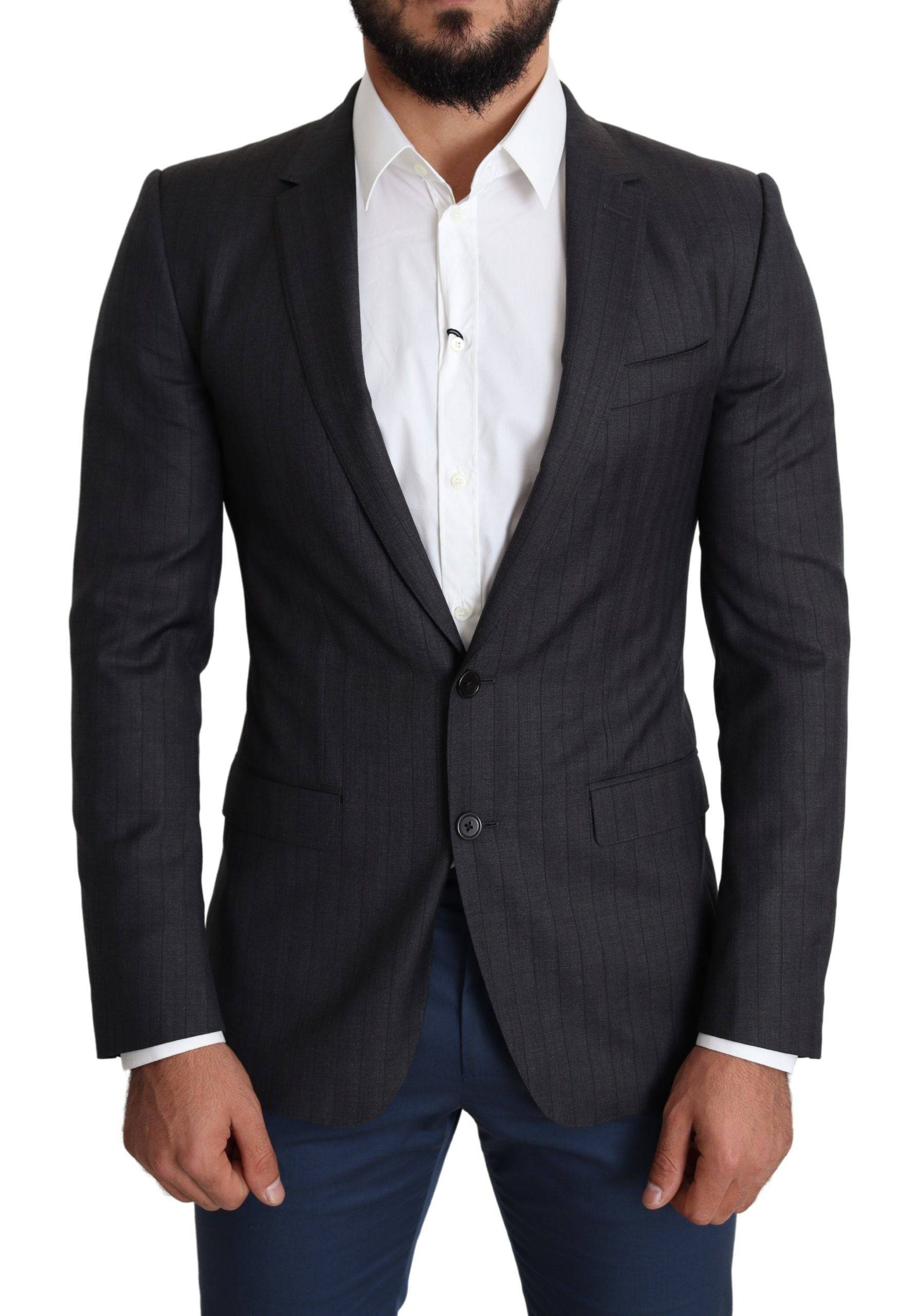 Dolce & Gabbana Elegant Black Virgin Wool Martini Blazer - ACCEXO