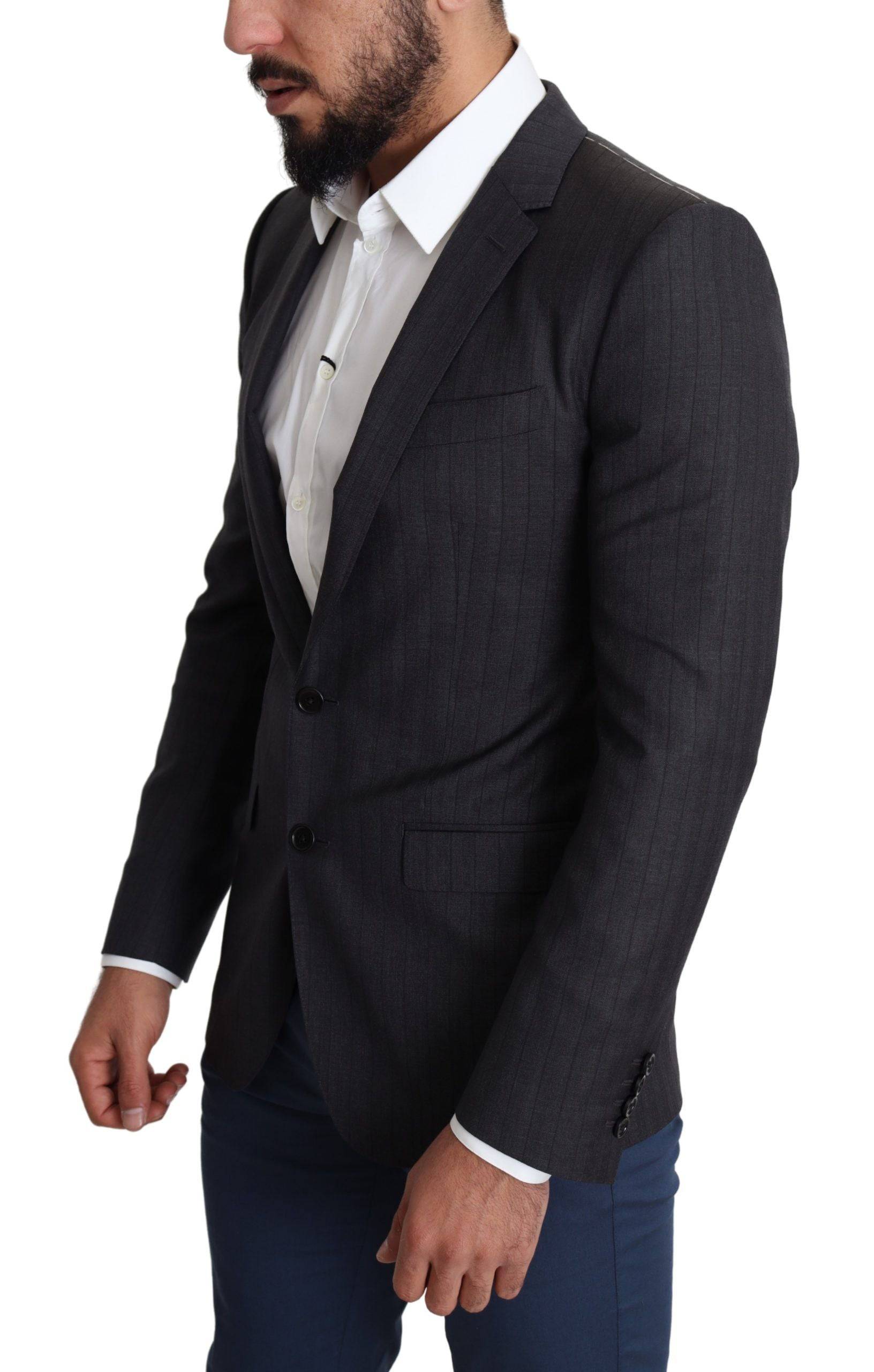 Dolce & Gabbana Elegant Black Virgin Wool Martini Blazer - ACCEXO