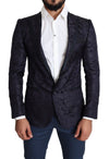 Dolce & Gabbana Elegant Silk Blend Martini Blazer in Blue