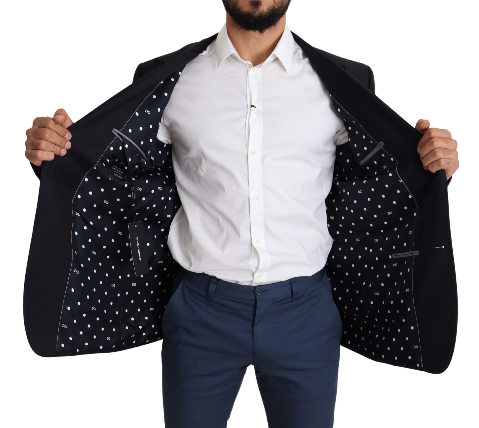 Dolce & Gabbana Elegant Black Virgin Wool Men's Blazer - ACCEXO