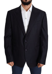 Dolce & Gabbana Elegant Black Virgin Wool Men's Blazer - ACCEXO