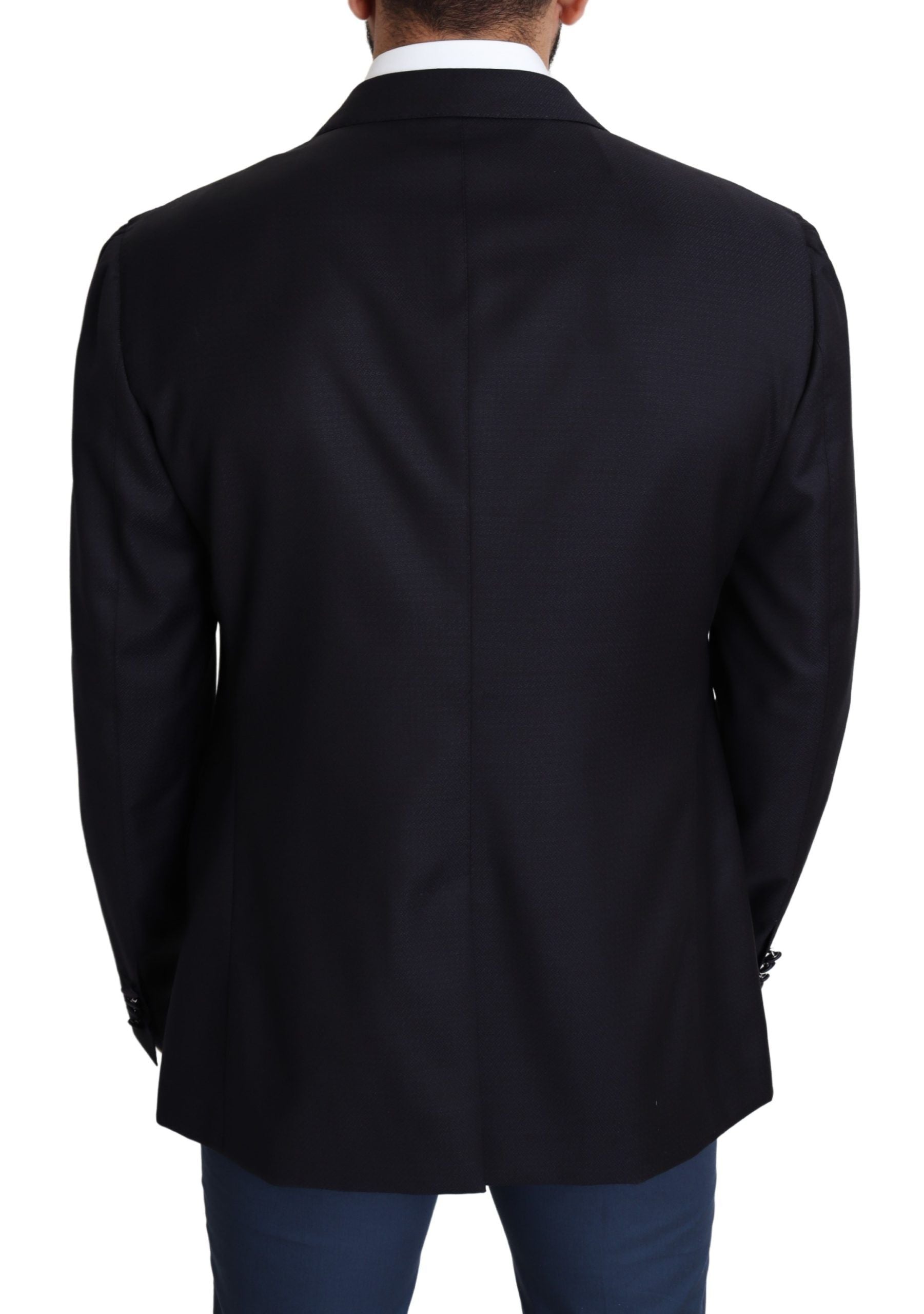 Dolce & Gabbana Elegant Black Virgin Wool Men's Blazer - ACCEXO