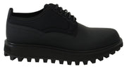 Dolce & Gabbana Elegant Black Calfskin Derby Shoes - ACCEXO