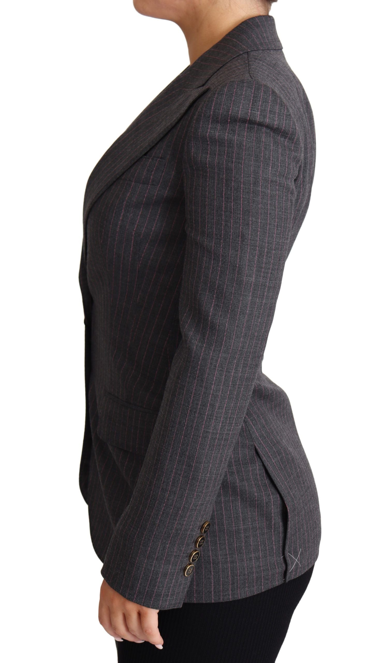 Dolce & Gabbana Elegant Gray Stretch Wool Blazer - ACCEXO