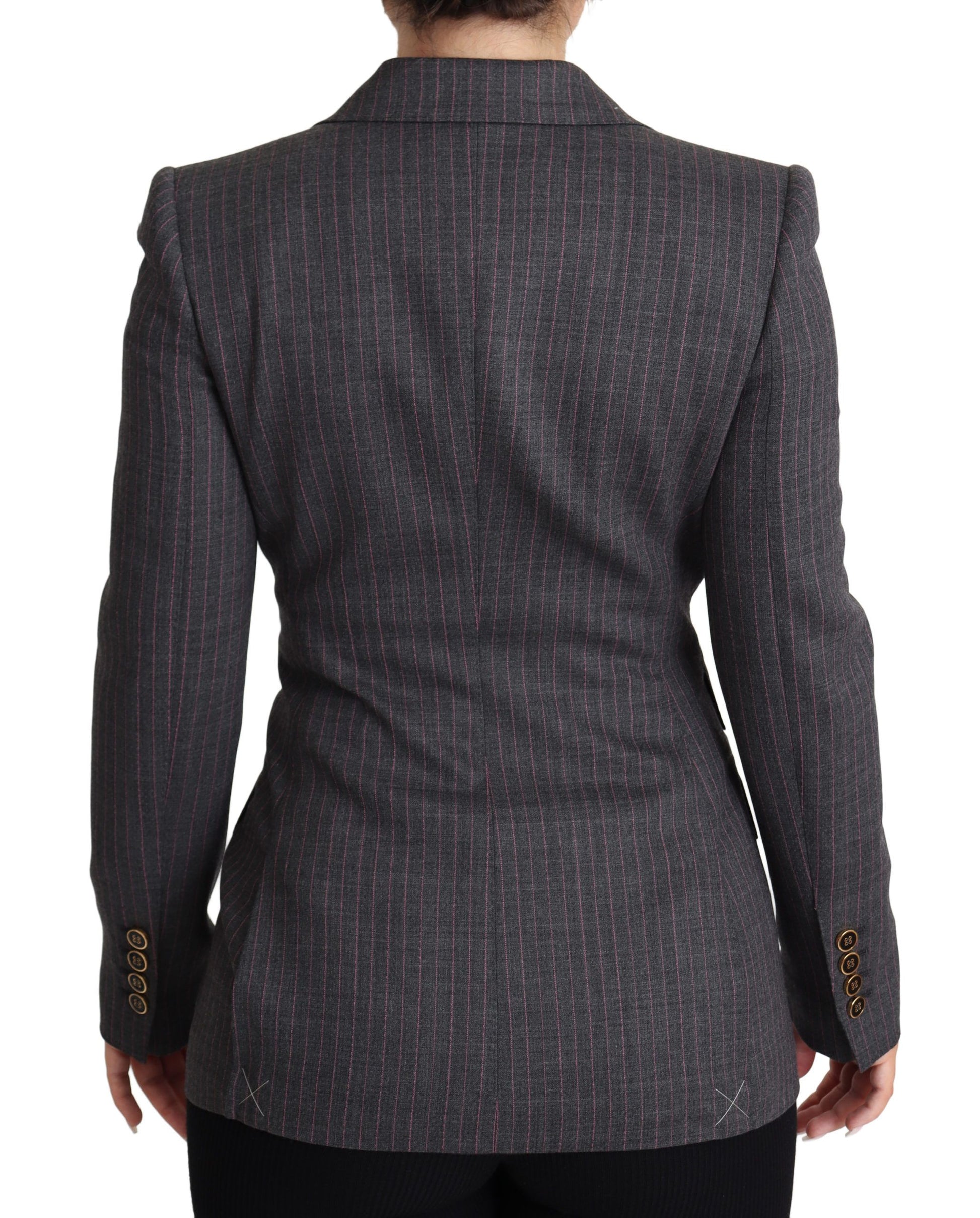 Dolce & Gabbana Elegant Gray Stretch Wool Blazer - ACCEXO