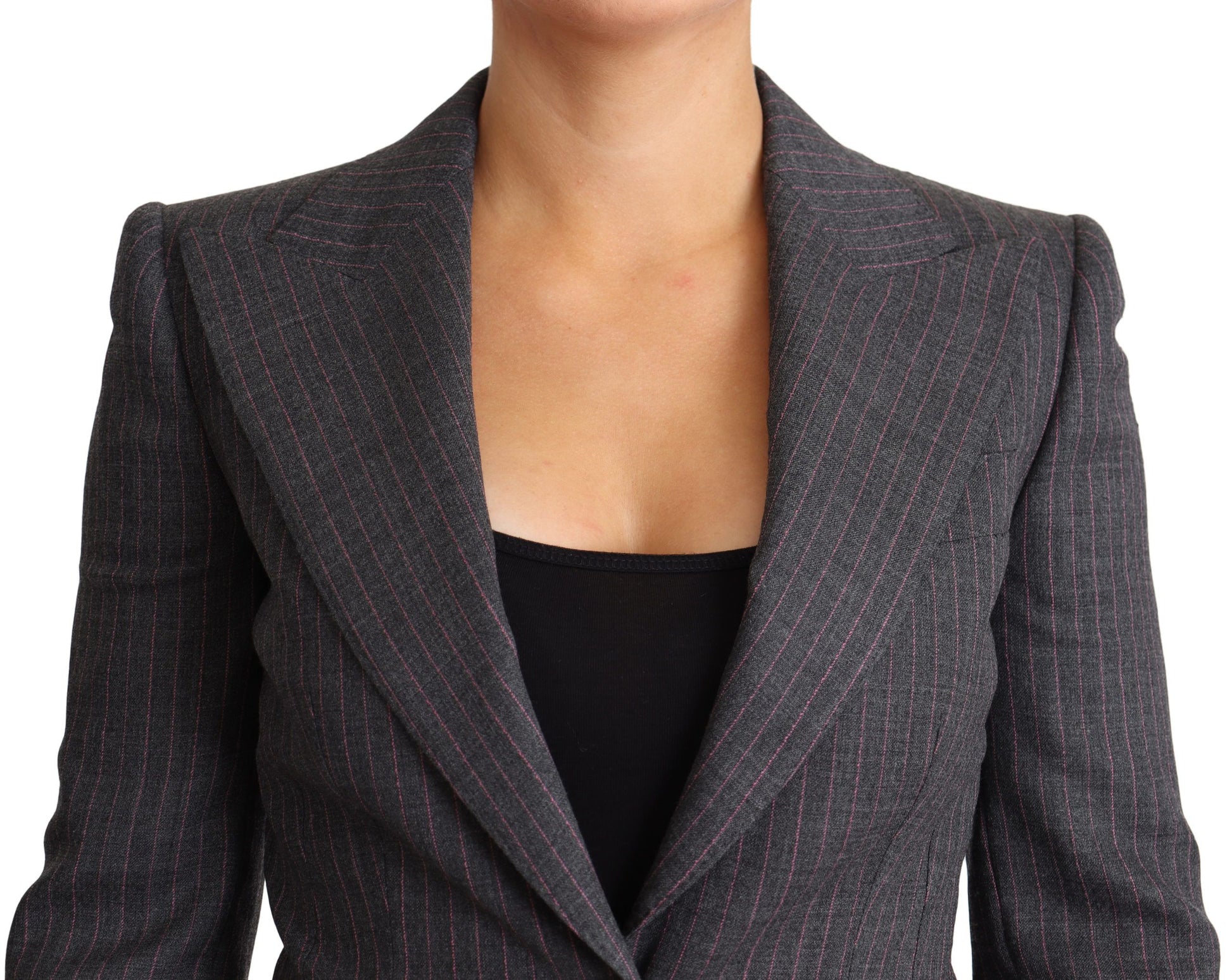 Dolce & Gabbana Elegant Gray Stretch Wool Blazer - ACCEXO