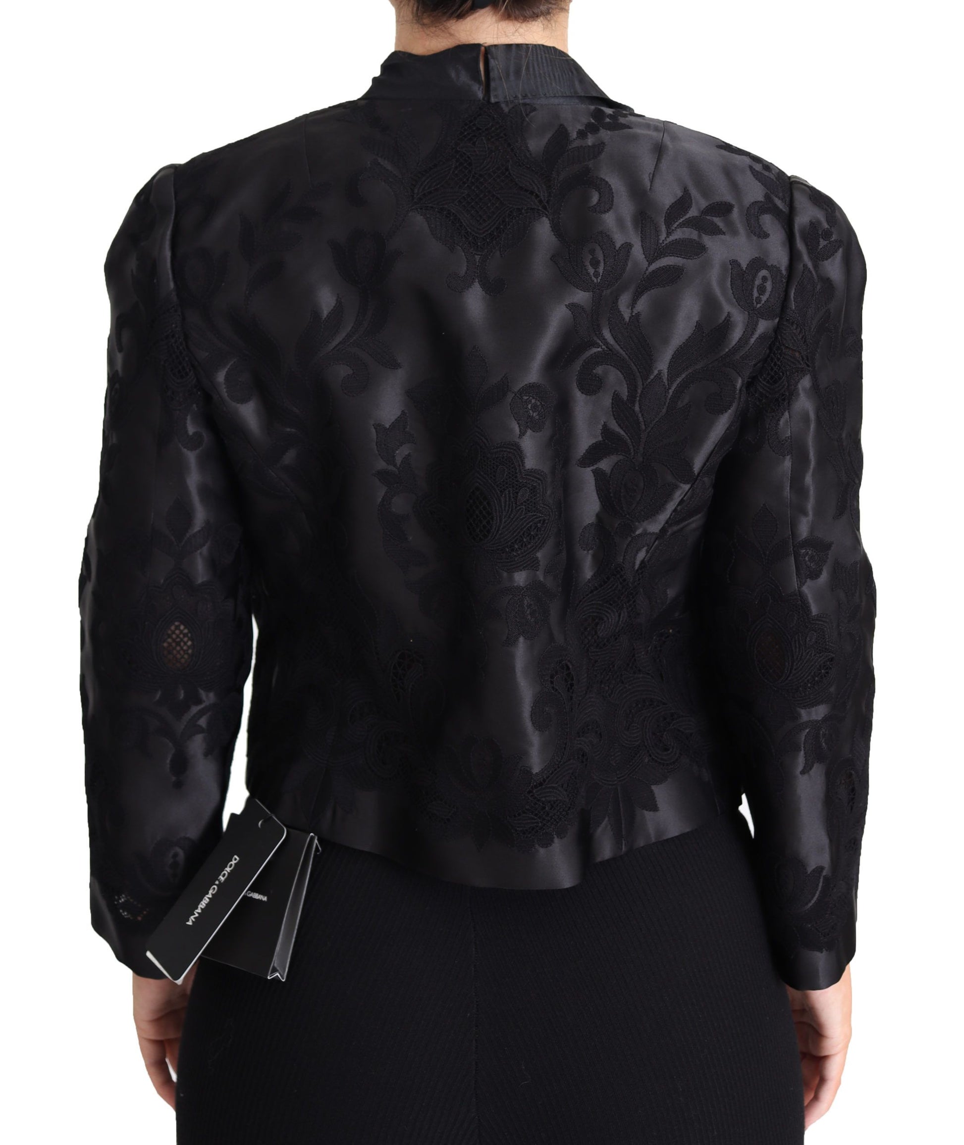 Dolce & Gabbana Embroidered Silk Blend Foliage Jacket - ACCEXO