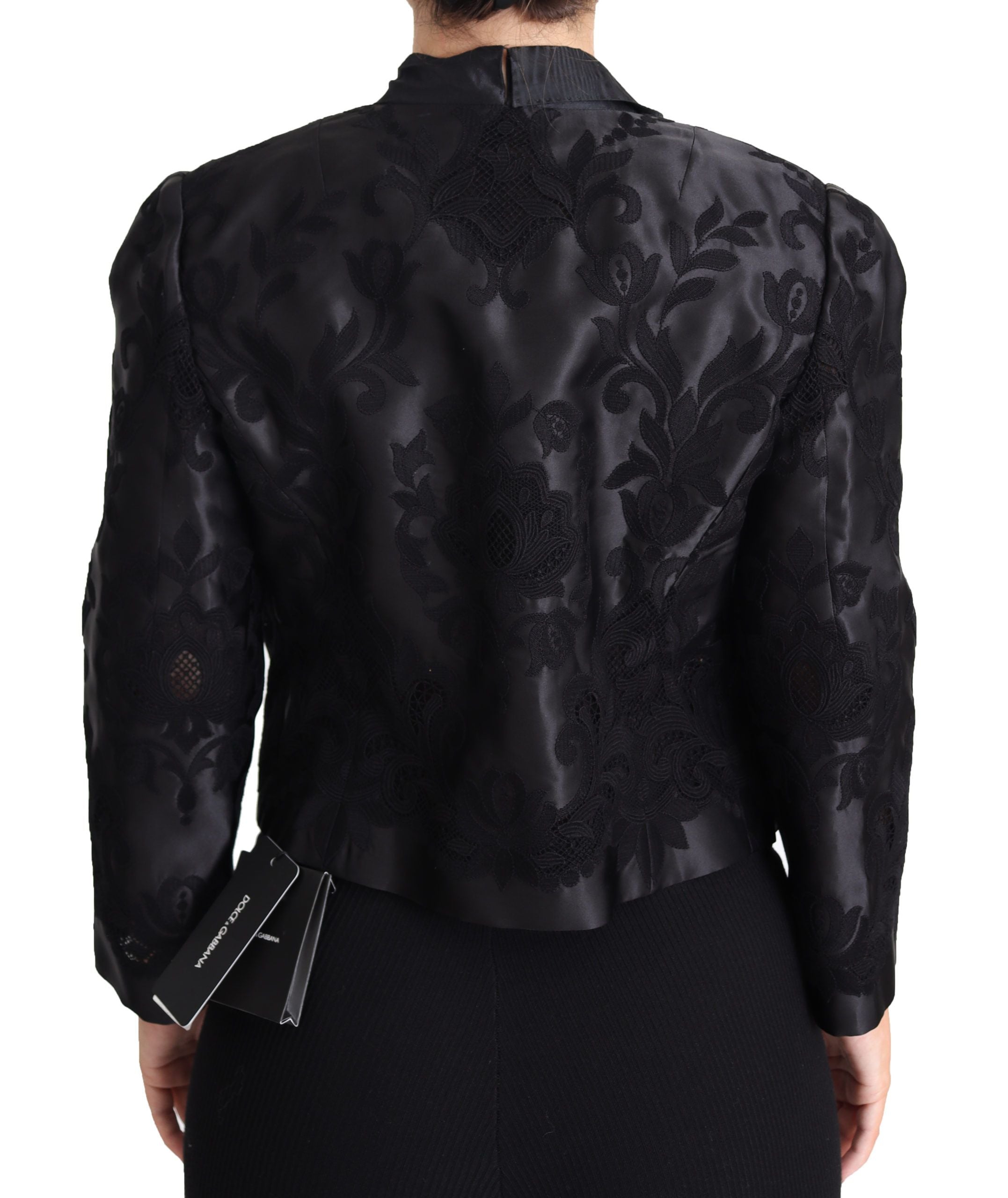 Dolce & Gabbana Embroidered Silk Blend Foliage Jacket - ACCEXO