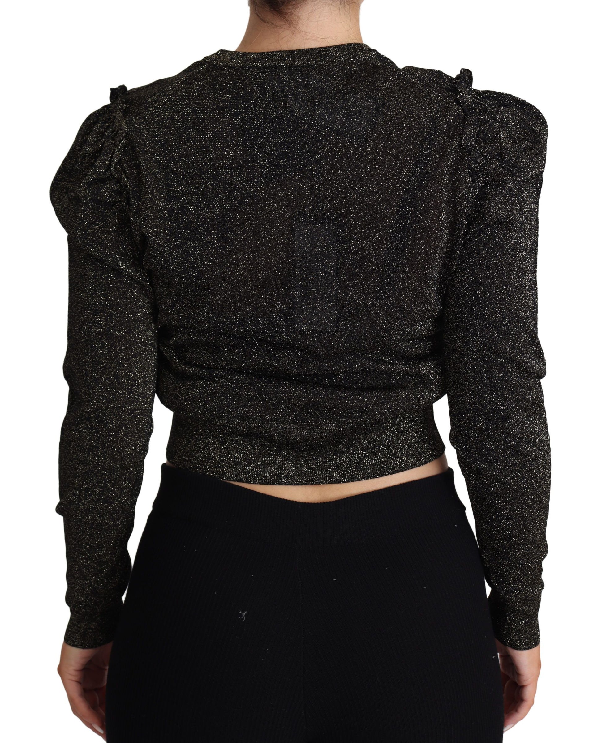 Dolce & Gabbana Elegant Cropped Sweater with Logo Detail - ACCEXO