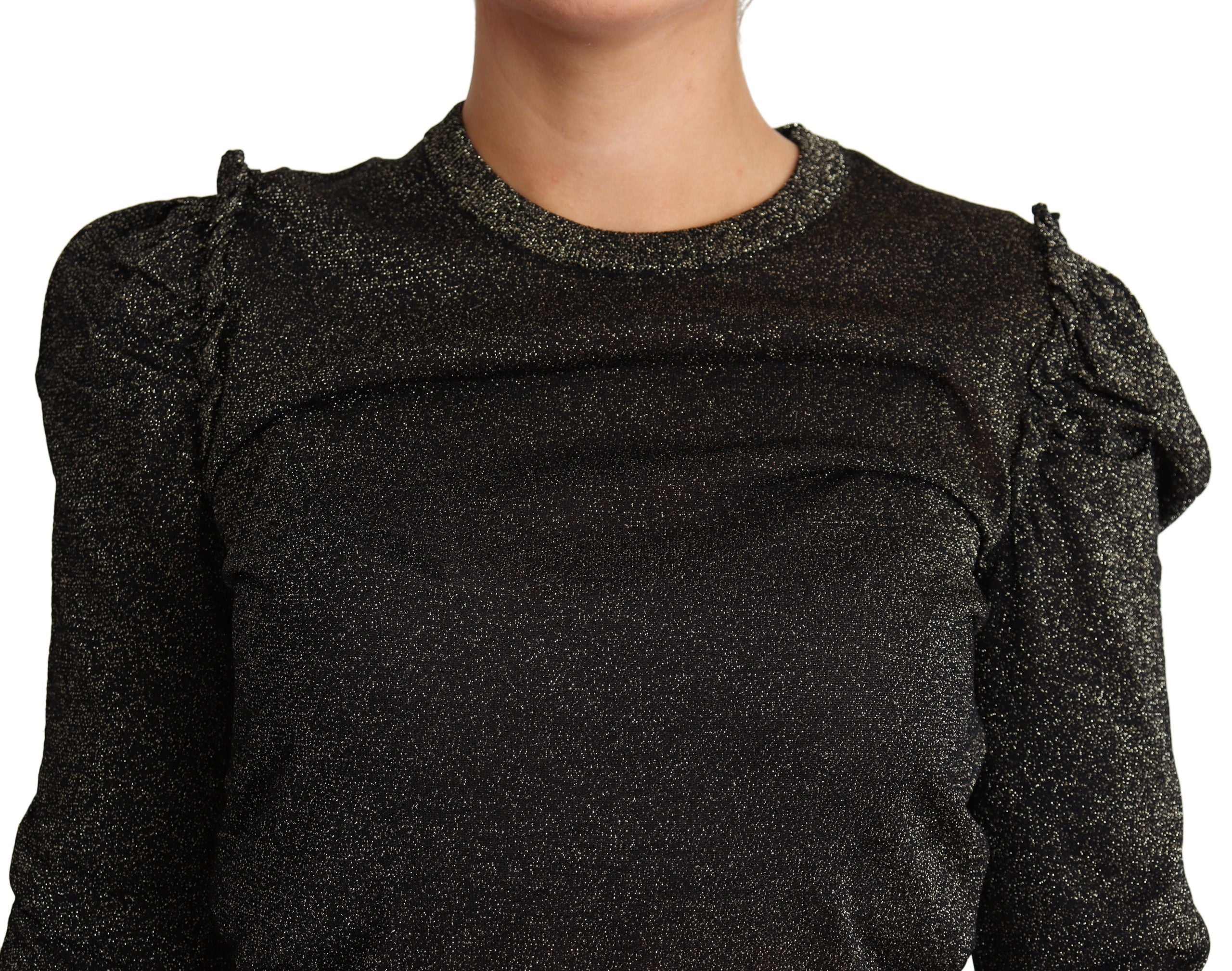 Dolce & Gabbana Elegant Cropped Sweater with Logo Detail - ACCEXO