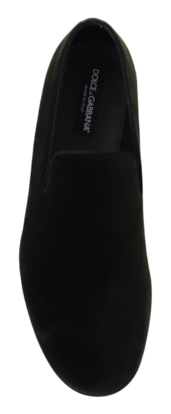 Dolce & Gabbana Elegant Green Velvet Loafers - ACCEXO