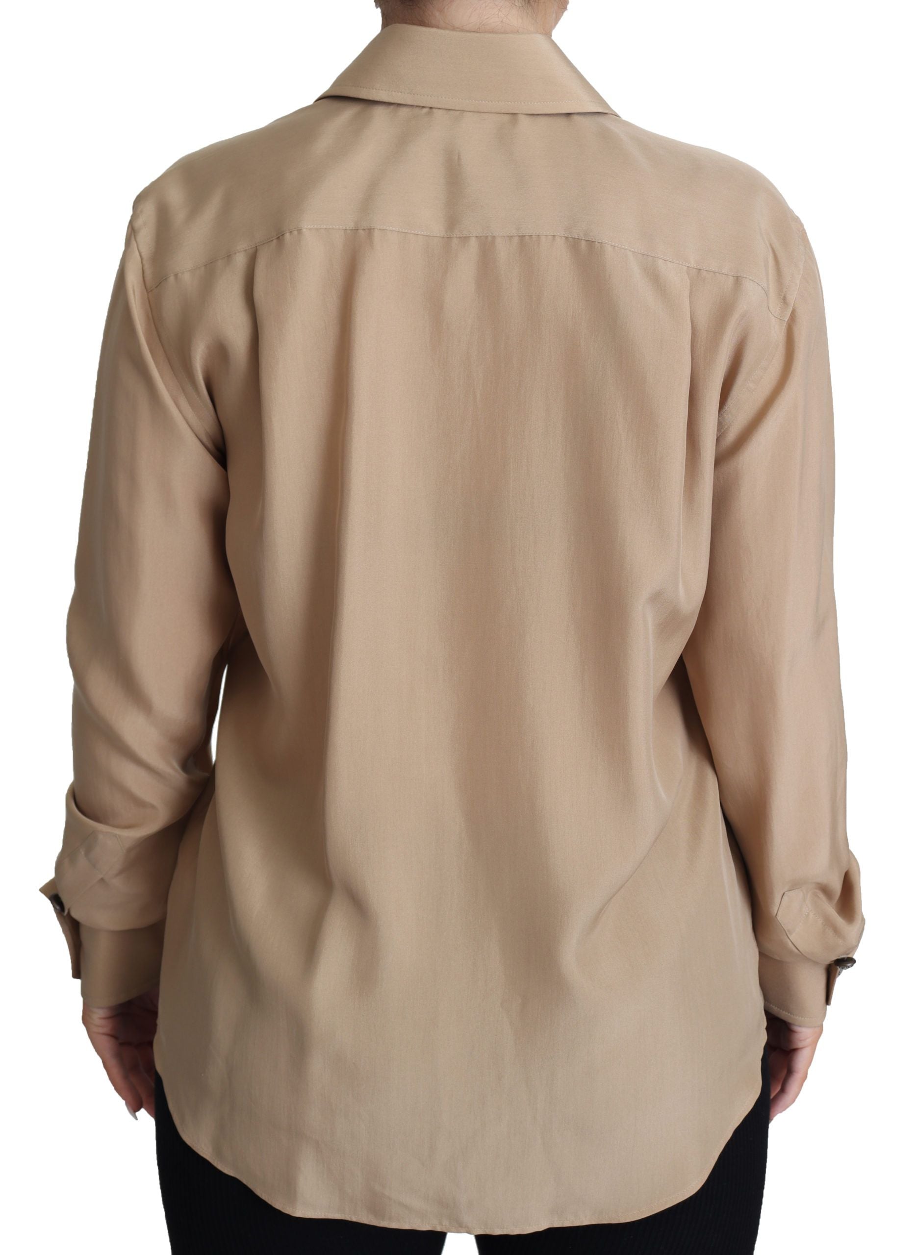 Dolce & Gabbana Elegant Beige Silk Shirt - ACCEXO