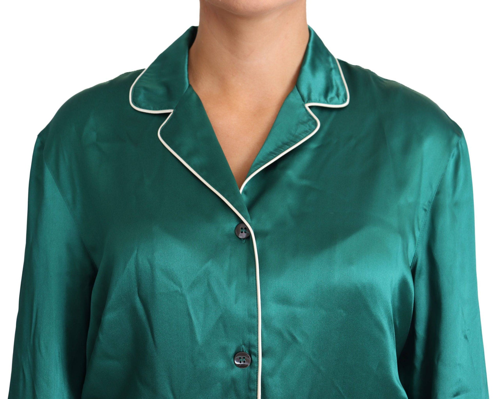 Dolce & Gabbana Elegant Silk Pajama Lounge Shirt - ACCEXO
