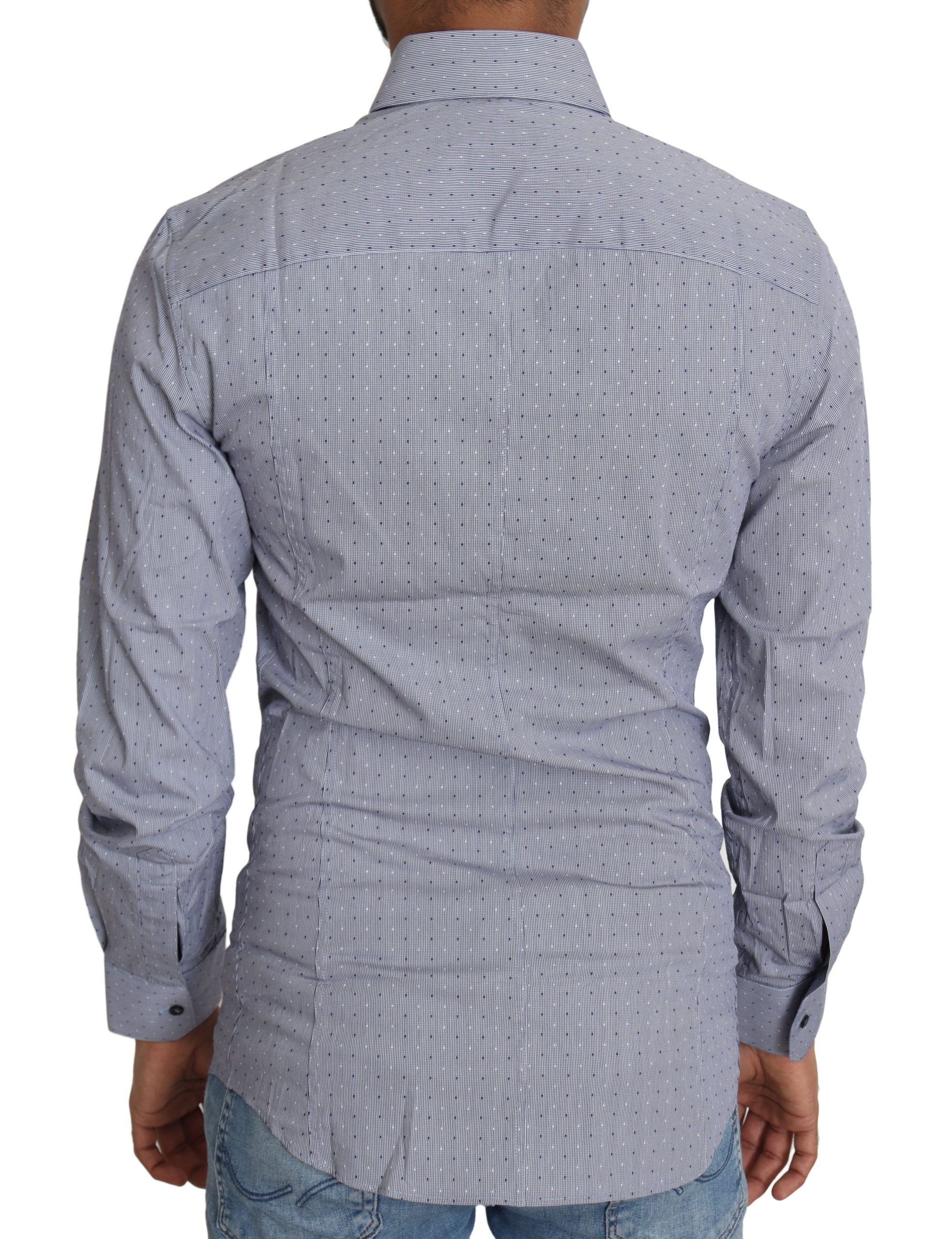 Dolce & Gabbana Sicilia Slim Fit Polka Dot Cotton Blend Shirt - ACCEXO
