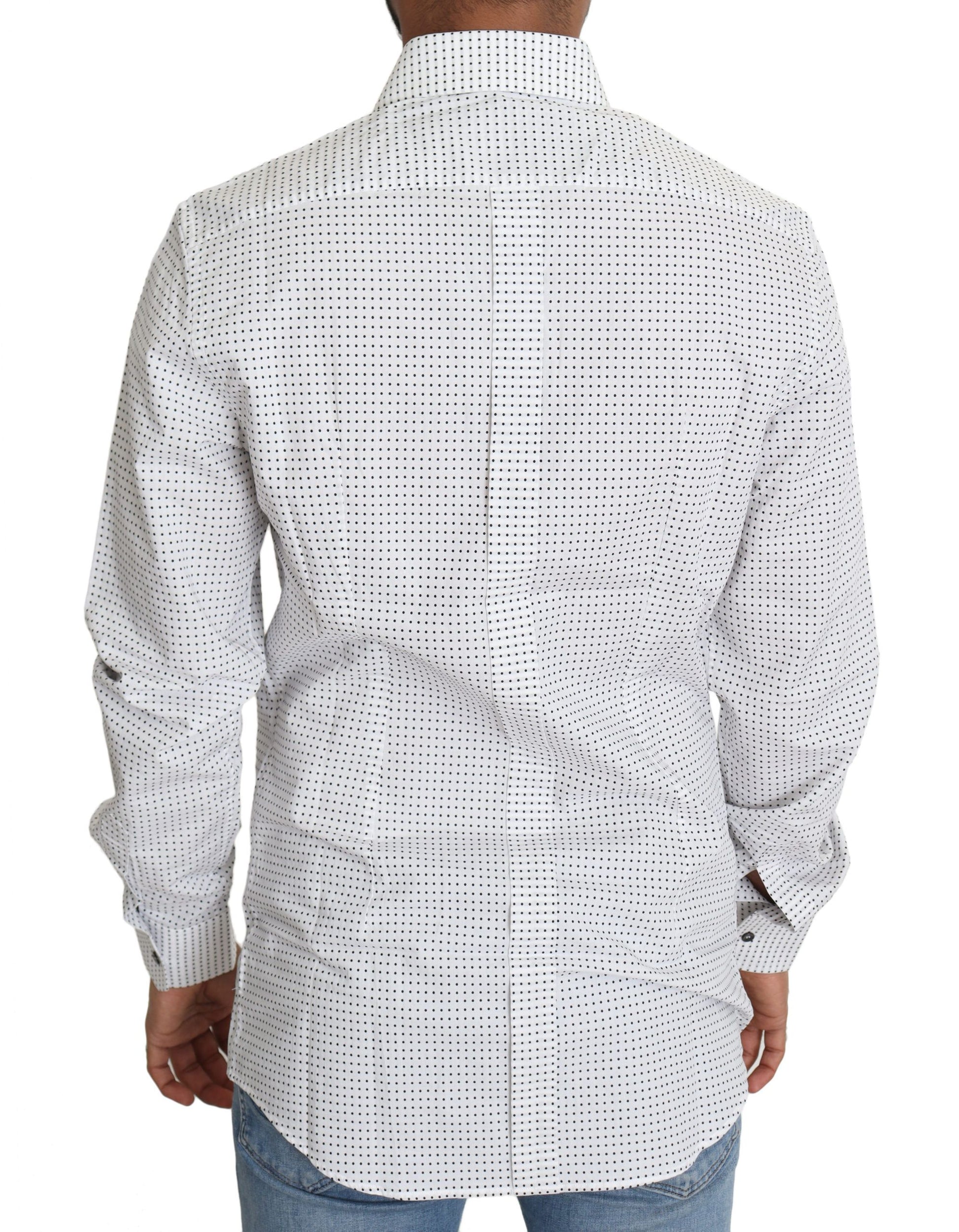 Dolce & Gabbana Elegant Slim Fit Polka Dot Dress Shirt - ACCEXO