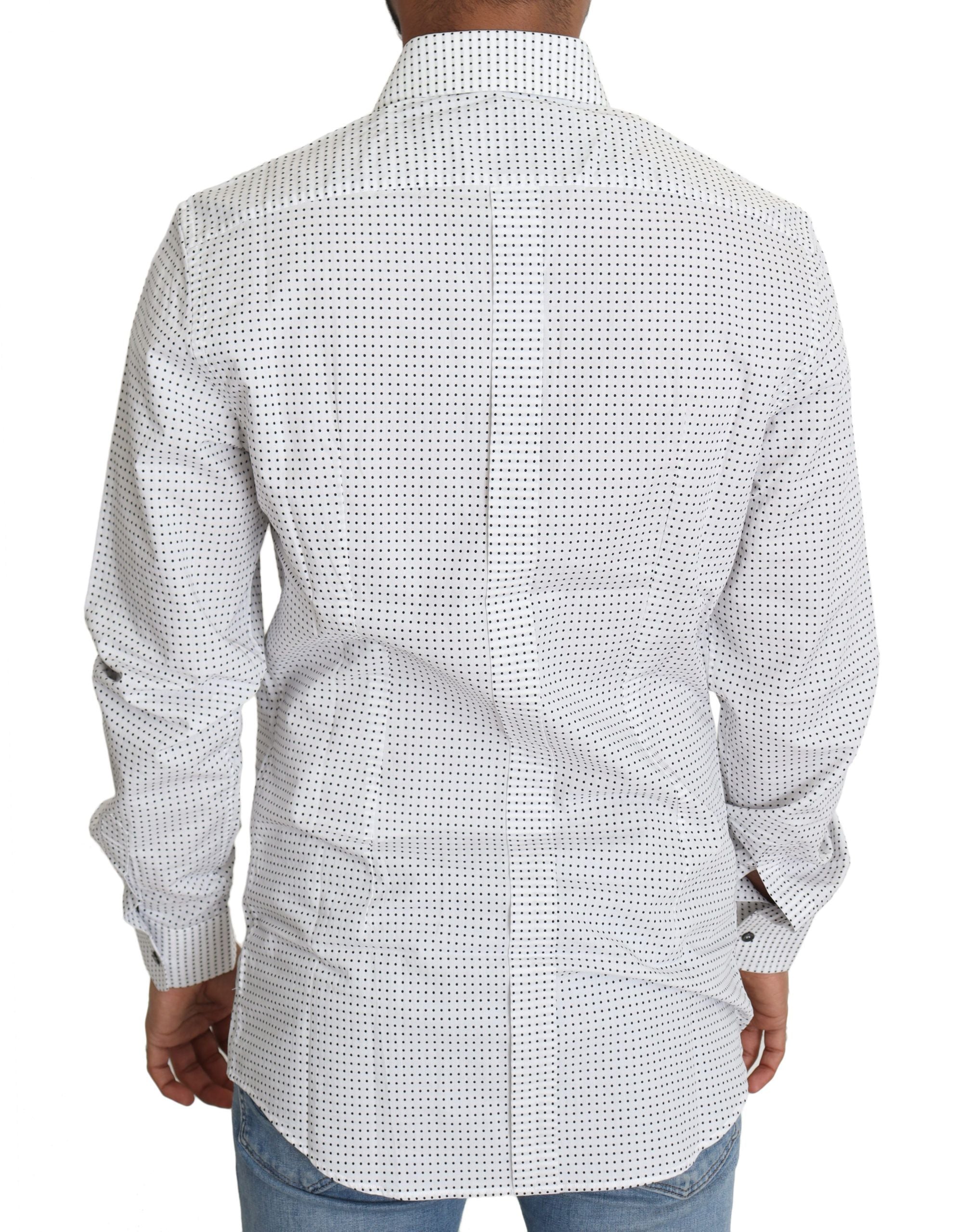 Dolce & Gabbana Elegant Slim Fit Polka Dot Dress Shirt - ACCEXO