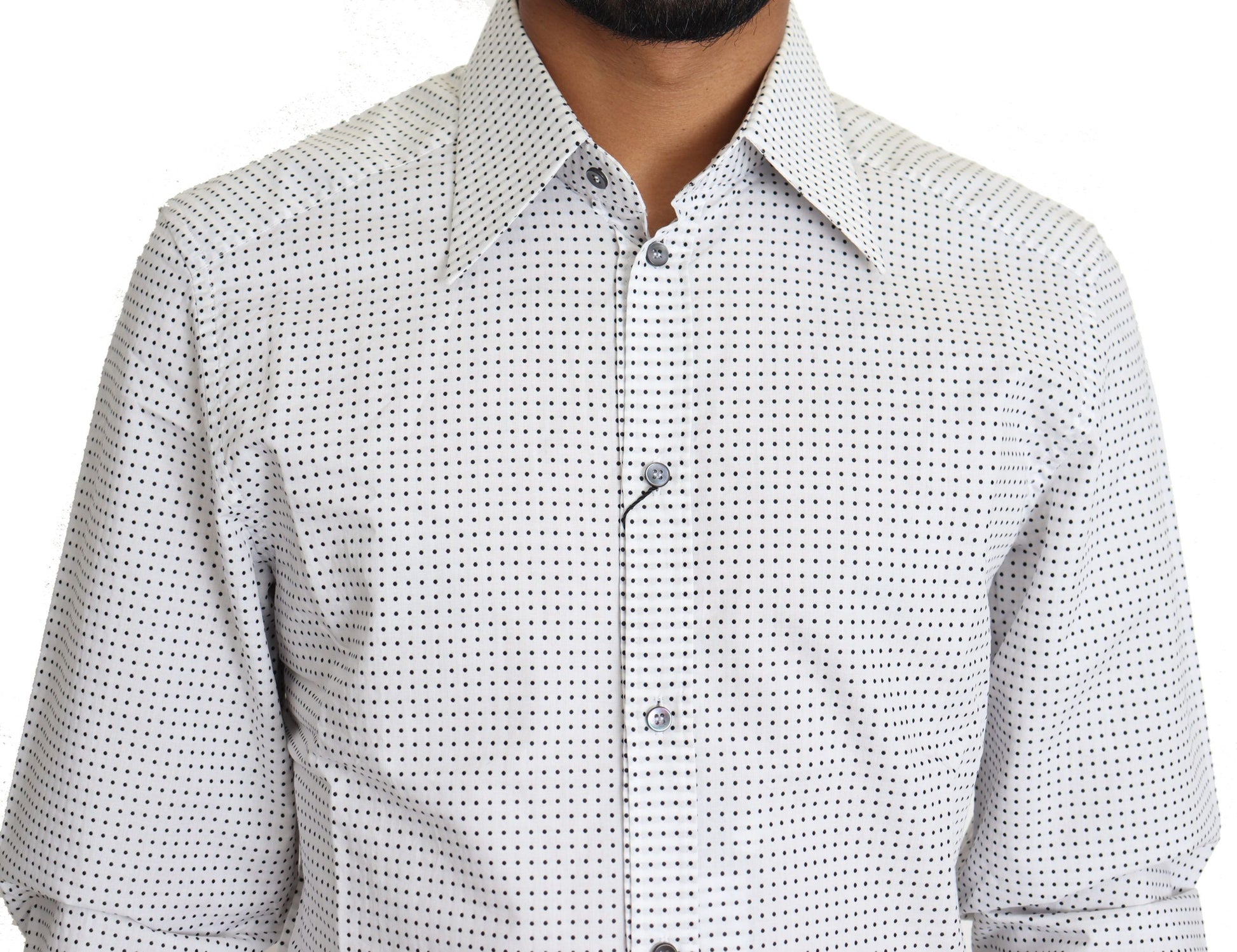 Dolce & Gabbana Elegant Slim Fit Polka Dot Dress Shirt - ACCEXO