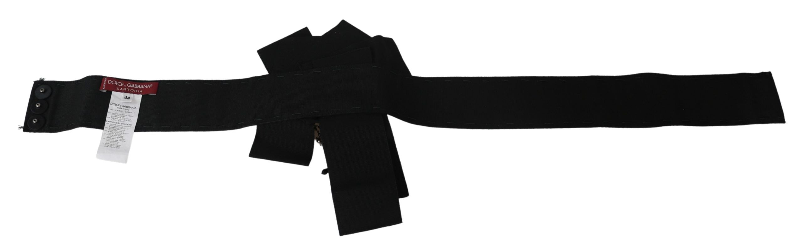 Dolce & Gabbana Elegant Black Crystal Waist Belt - ACCEXO