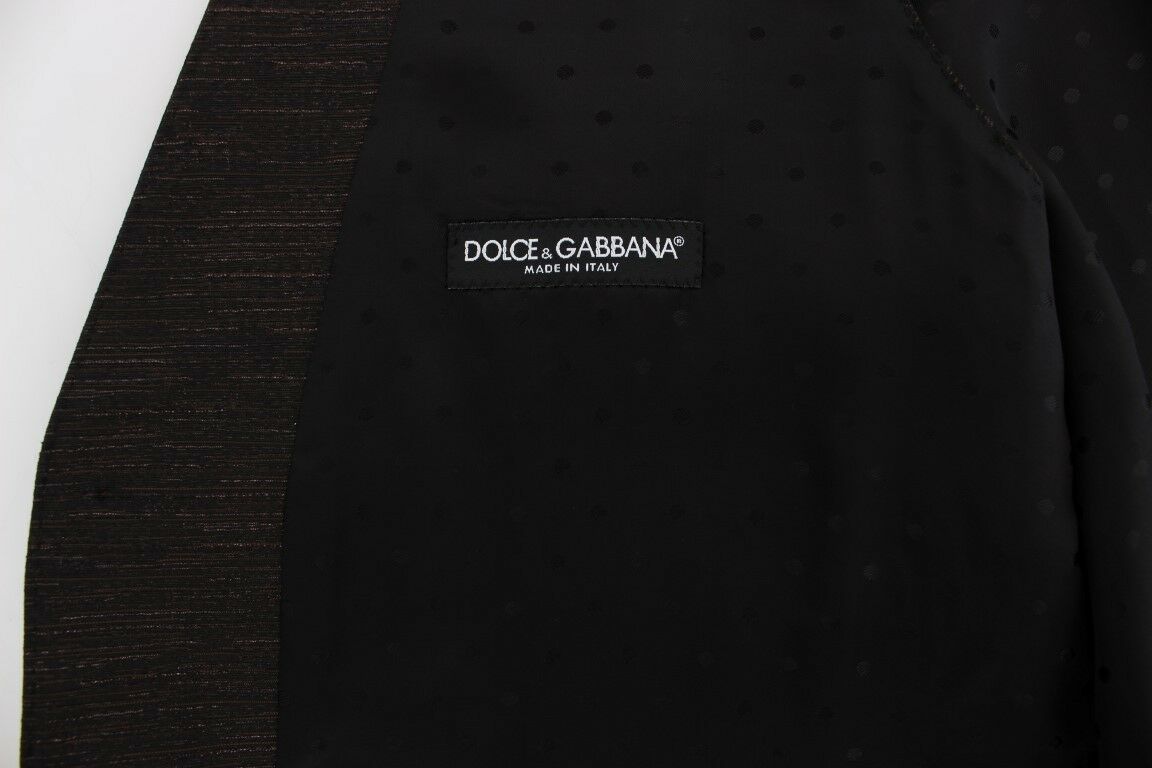 Dolce & Gabbana Elegant Brown Black Wool Blend Dress Vest - ACCEXO