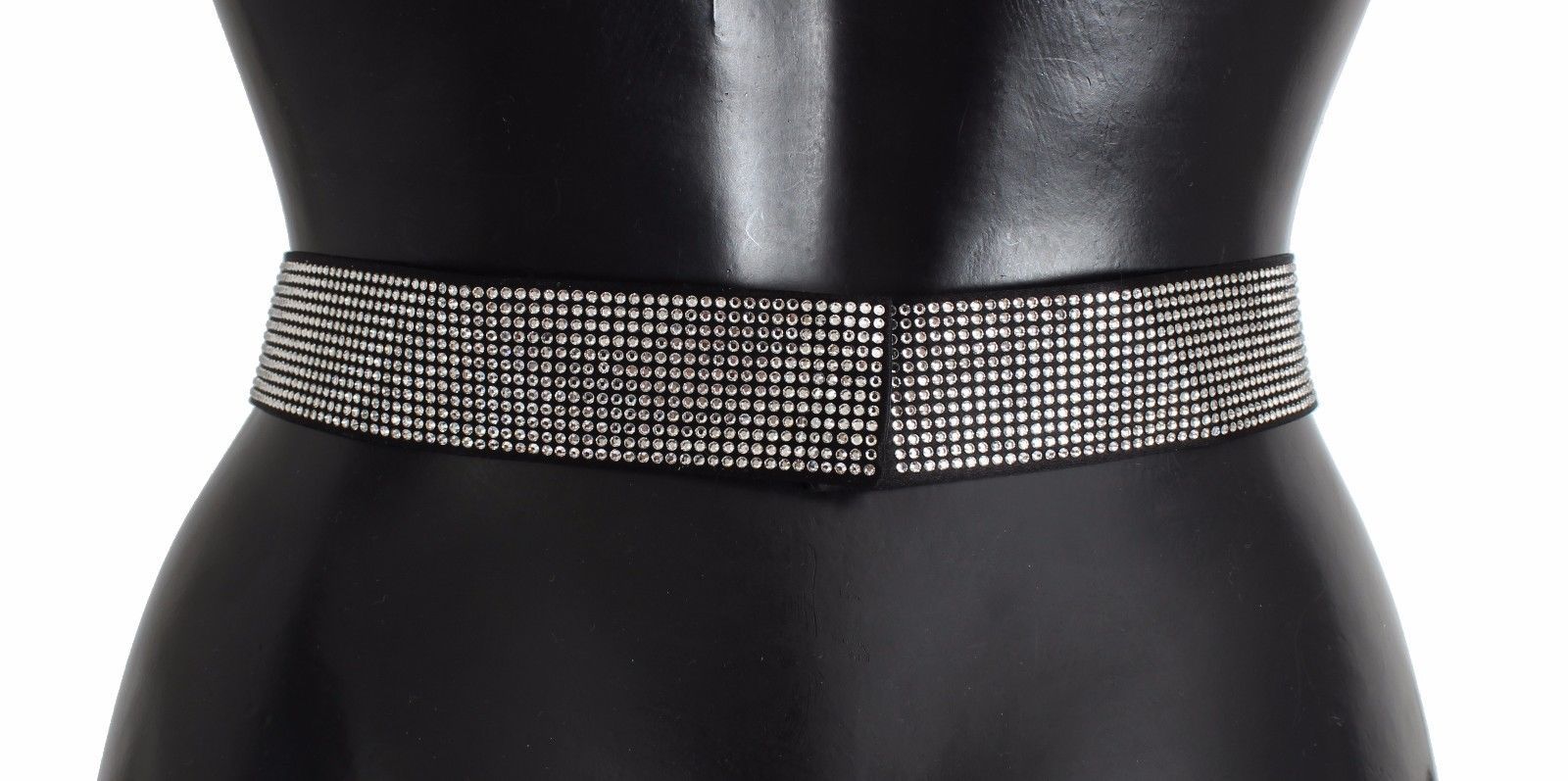 Dolce & Gabbana Black Silk Crystal Bow Waist Belt Elegance - ACCEXO
