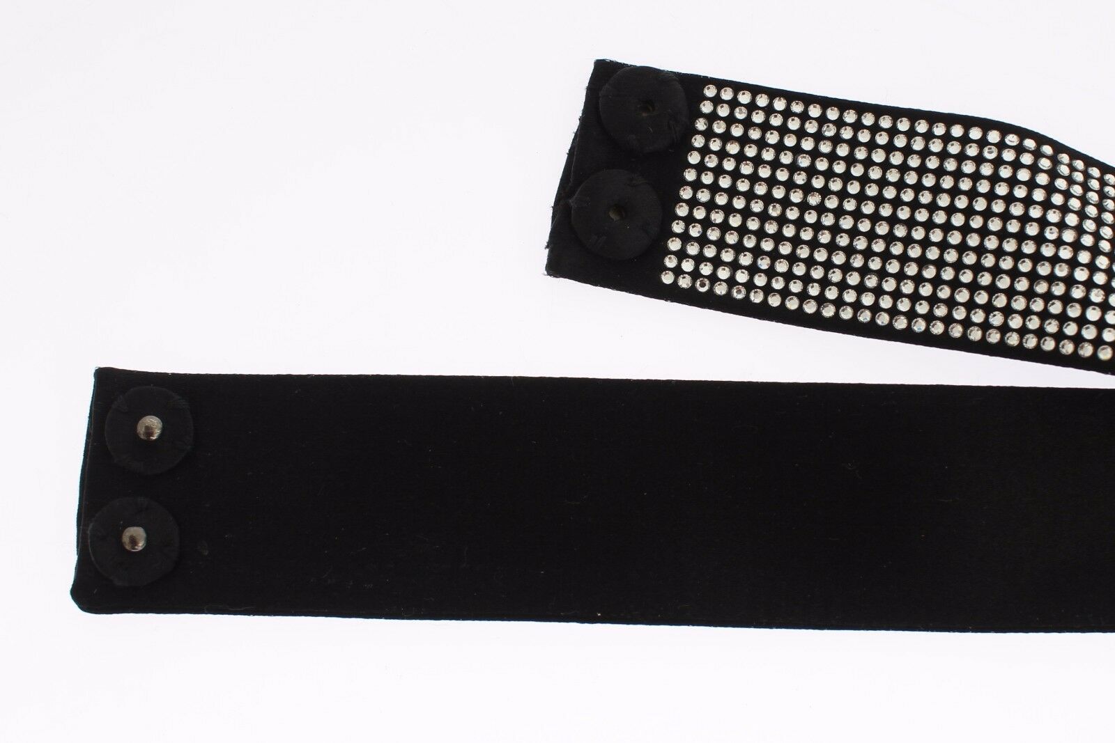 Dolce & Gabbana Black Silk Crystal Bow Waist Belt Elegance - ACCEXO