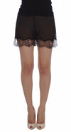 Dolce & Gabbana Elegant Black Floral Lace Silk Shorts