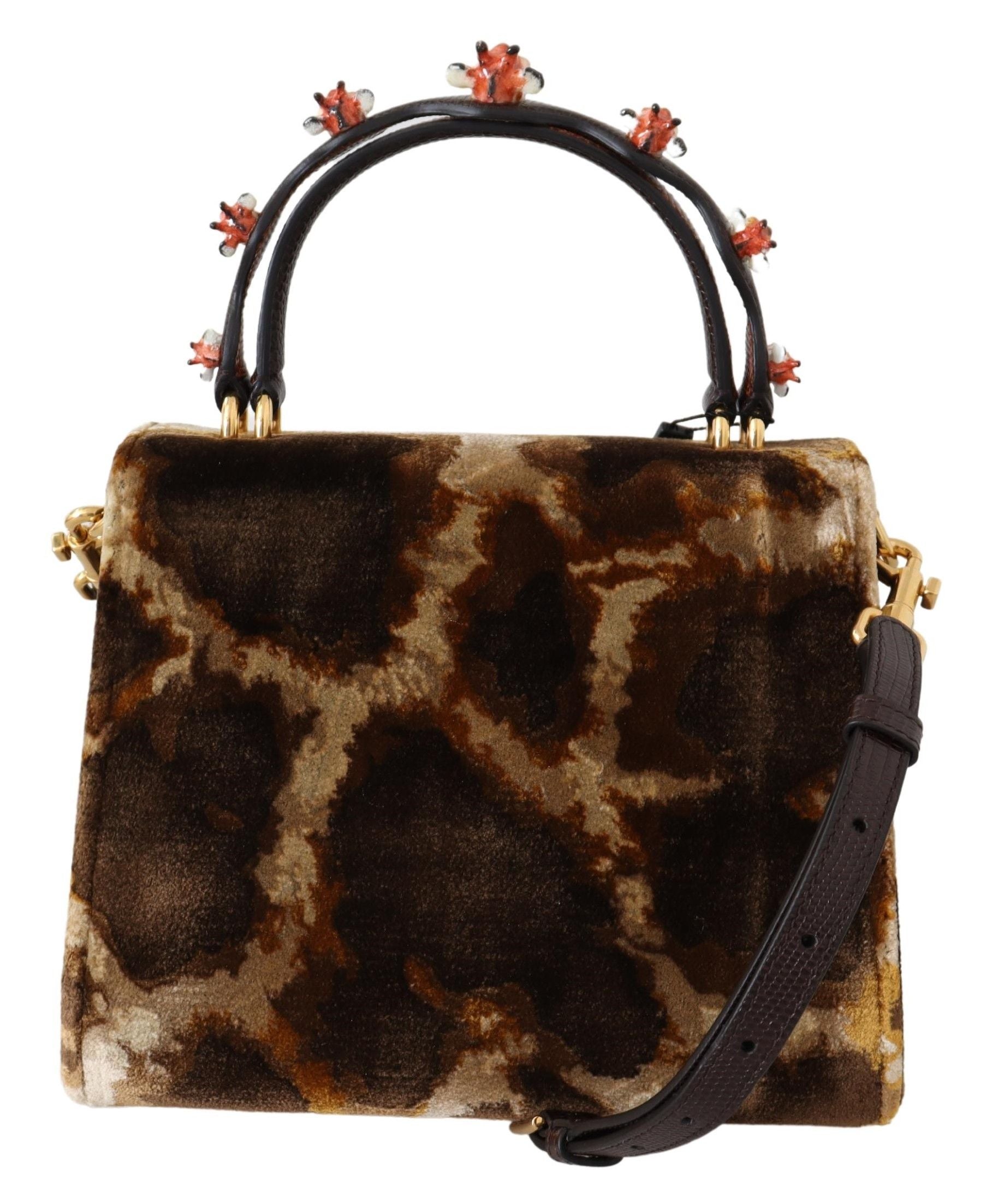 Dolce & Gabbana Elegant Giraffe Pattern Welcome Bag with Gold Accents - ACCEXO