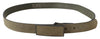 Costume National Chic Army Green Velvet Buckle Leather Belt