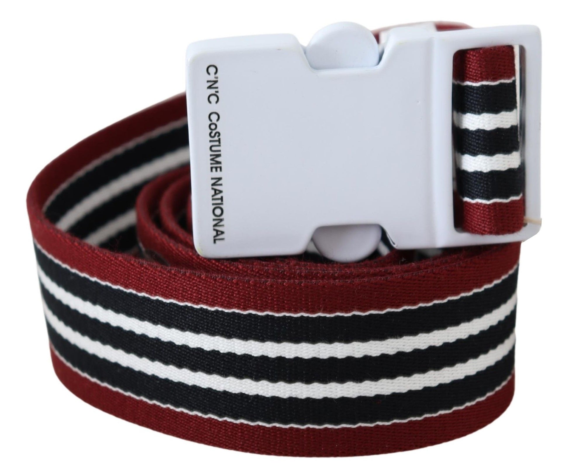 Costume National Elegant Stripe Canvas Waist Belt - ACCEXO