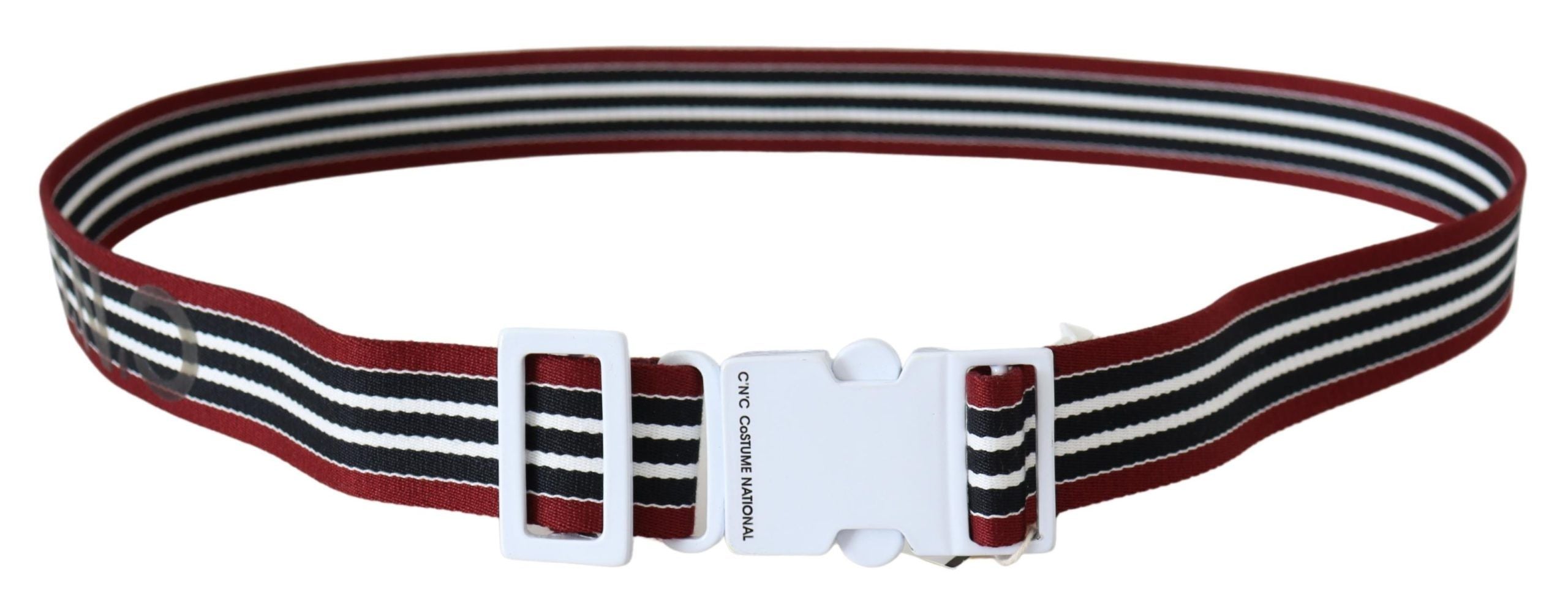 Costume National Elegant Stripe Canvas Waist Belt - ACCEXO