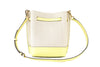 Michael Kors Emilia Small Canvas Snakeskin Print Leather Bucket Bag Messenger Crossbody Handbag (Buttercup)