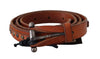 Scervino Street Elegant Leather Waist Belt in Brown