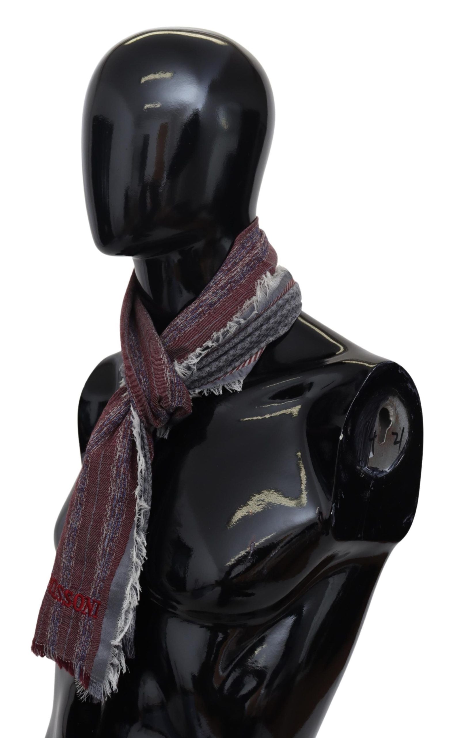 Missoni Elegant Wool Striped Logo Scarf - ACCEXO