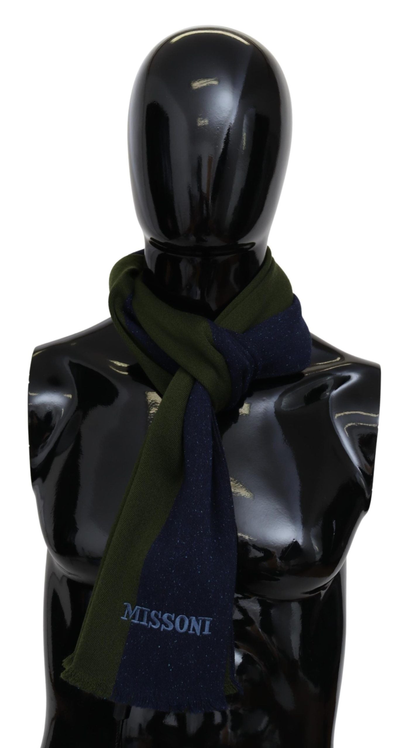 Missoni Authentic Wool Scarf with Stripes and Logo Embroidery - ACCEXO