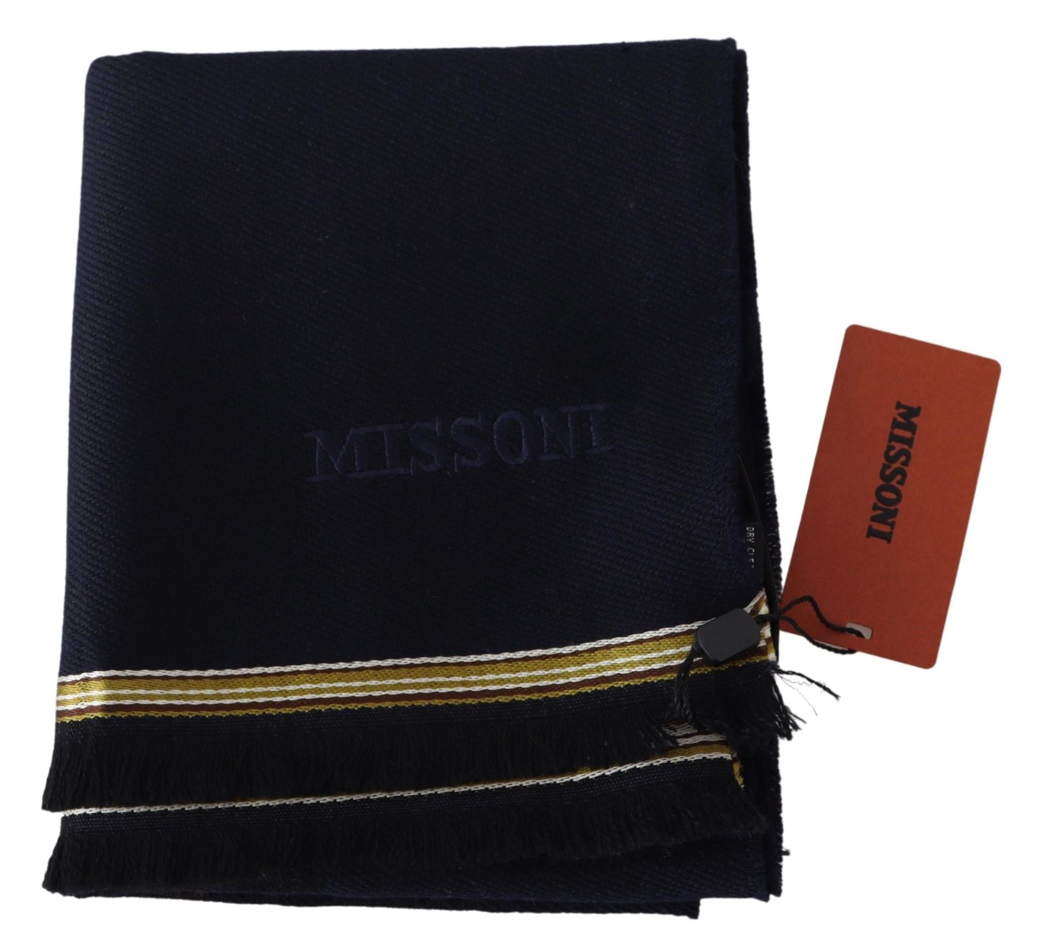 Missoni Elegant Unisex Wool Scarf with Embroidered Logo - ACCEXO