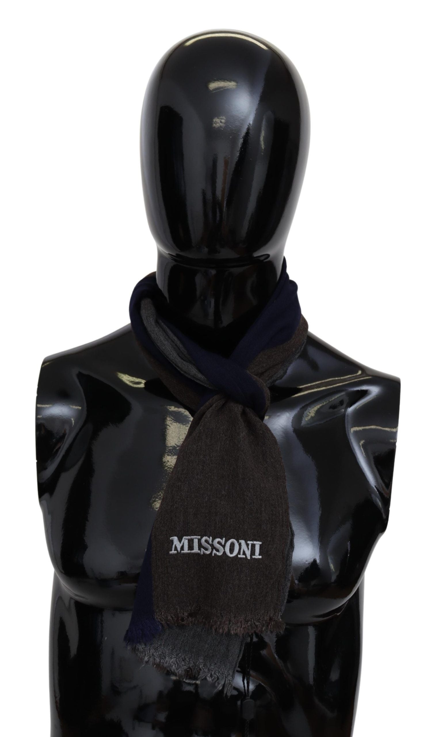 Missoni Elegant Multicolor Wool Scarf with Signature Embroidery - ACCEXO