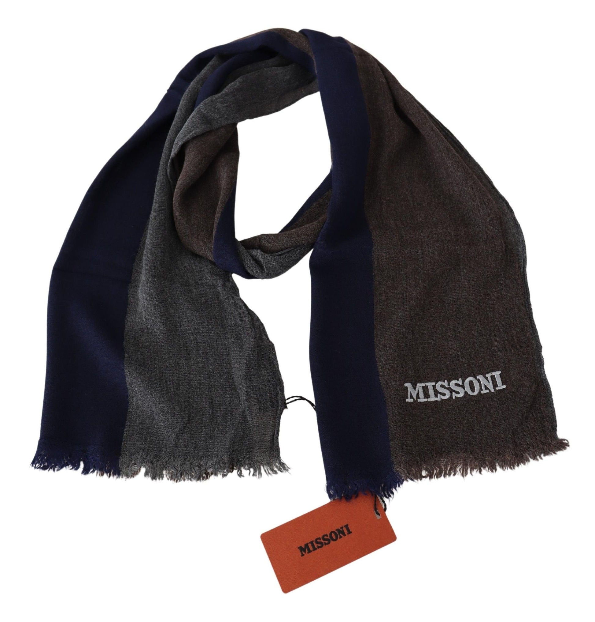 Missoni Elegant Multicolor Wool Scarf with Signature Embroidery - ACCEXO
