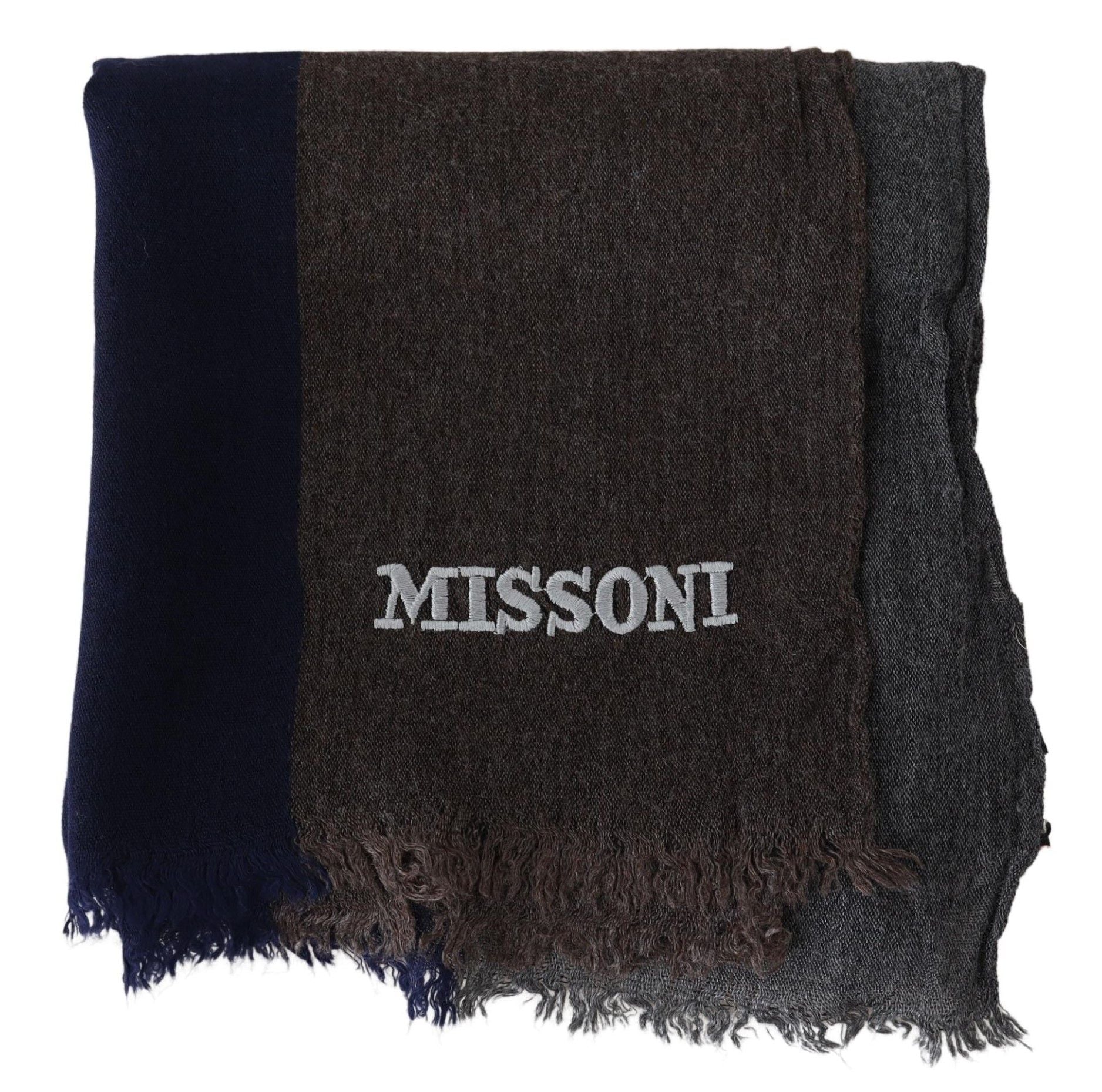 Missoni Elegant Multicolor Wool Scarf with Signature Embroidery - ACCEXO